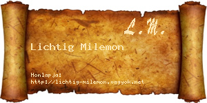 Lichtig Milemon névjegykártya